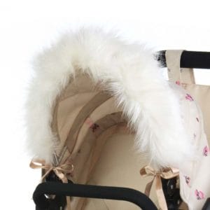 Dolls Pram Hood Fur - Cream