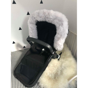 Bespoke Bebe Pram Fur Trim - Soft Silver Extra Fluffy
