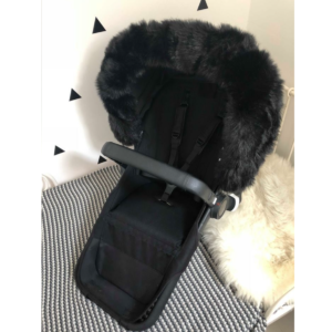 Bespoke Bebe Pram Fur Trim - Luxury Black Extra Fluffy
