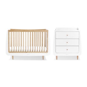 SnuzKot Skandi 2 Piece Nursery Furniture Set  - White/Natural