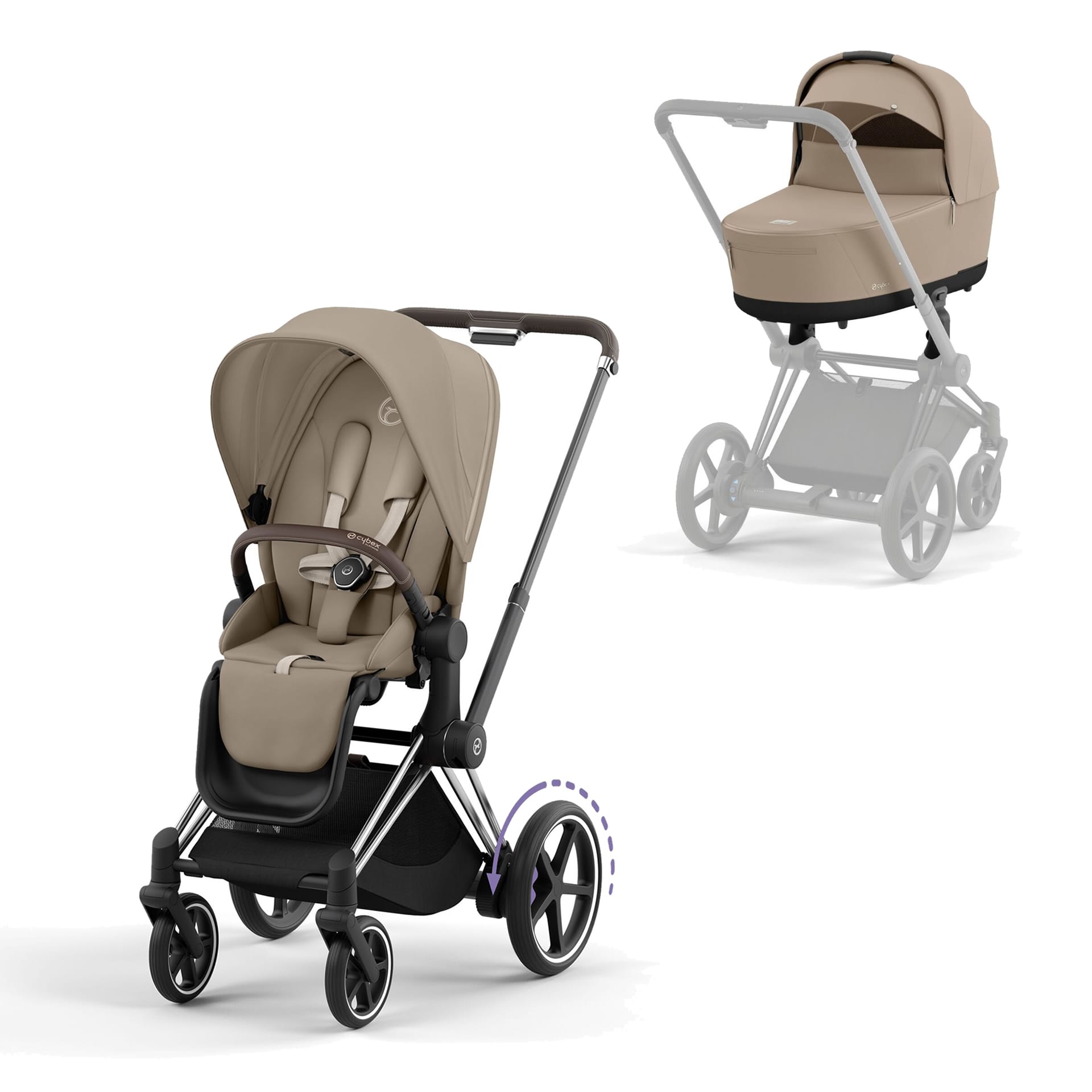 Cybex e-PRIAM 4 Stroller with Carrycot Cozy Beige