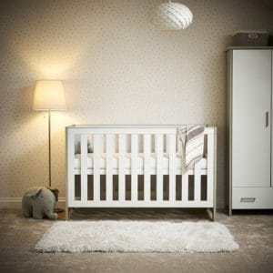 Obaby Nika Cot Bed - Grey Wash and White