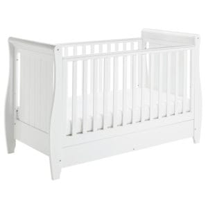 Babymore Stella Drop Side Cot Bed - White