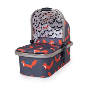 Cosatto Wow XL Carrycot (to add for 2nd child) Charcoal Mister Fox