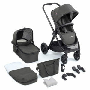Babymore MeMore v2 Pram & Pushchair 11 Piece - Black