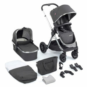 Babymore MeMore v2 Pram & Pushchair 11 Piece - Chrome