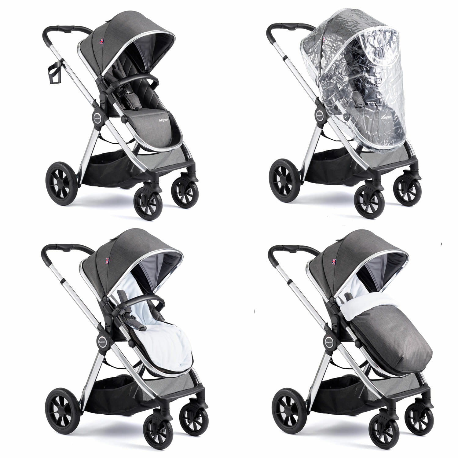 Memore V2 Pram Pushchair 11 Piece CHROME