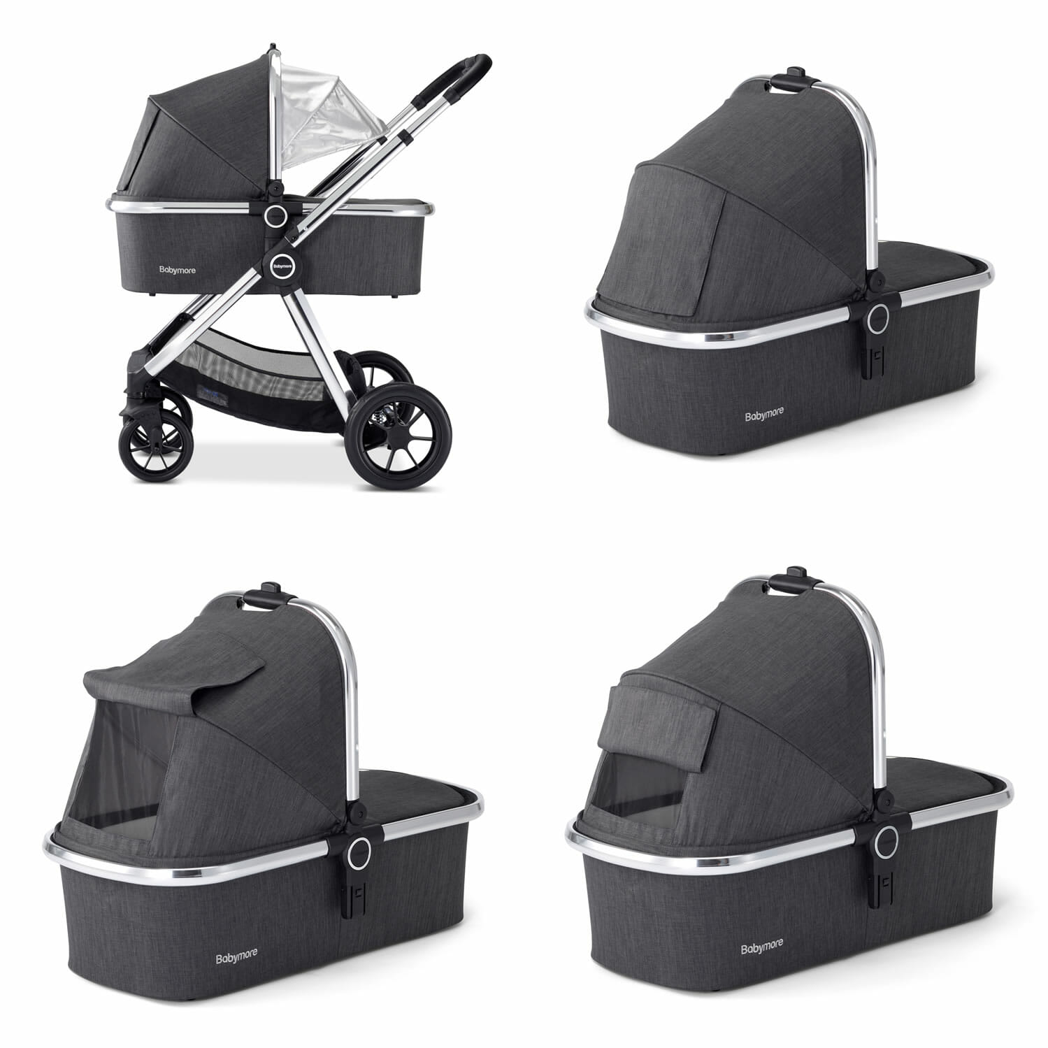 Memore V2 Pram Pushchair 11 Piece CHROME