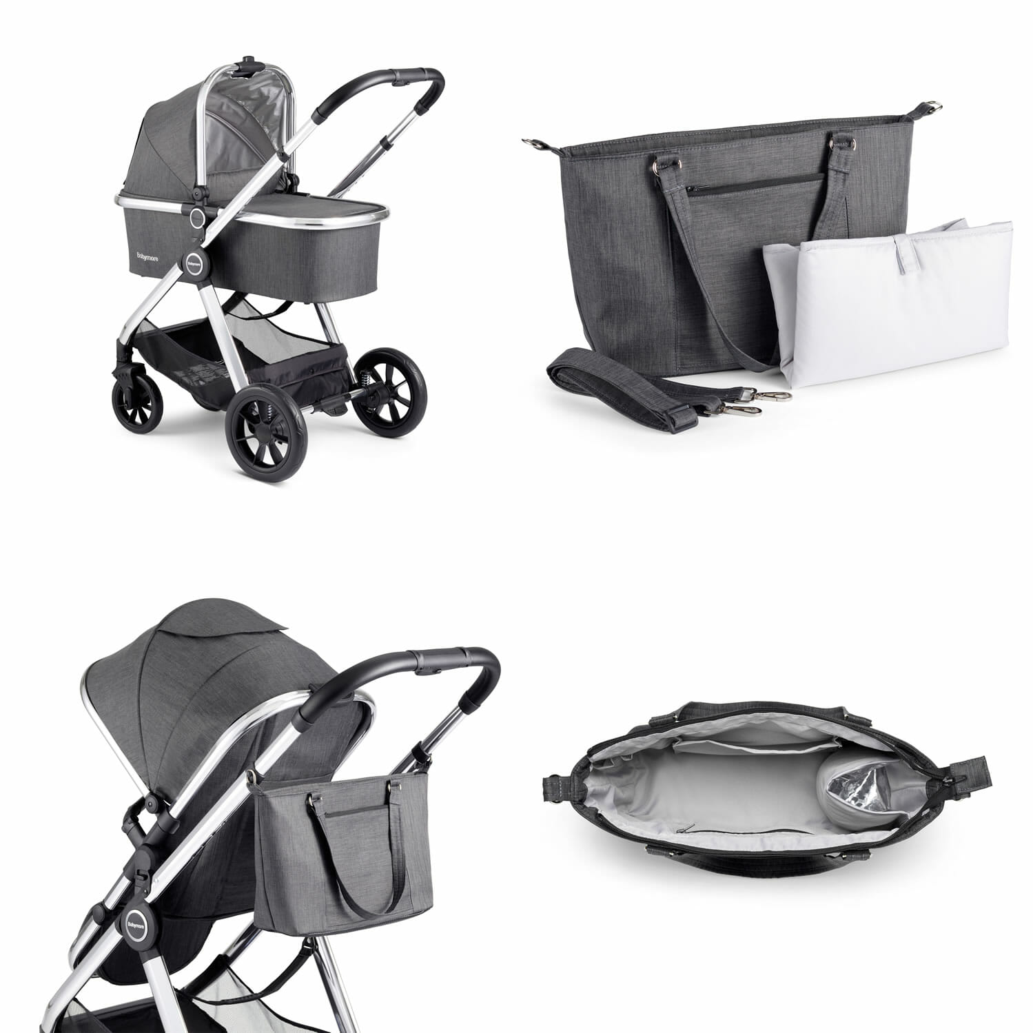 Memore V2 Pram Pushchair 11 Piece CHROME