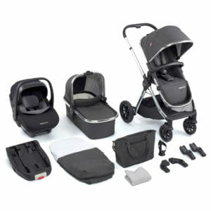 Babymore MeMore v2 Travel System 13 Piece Pecan i-Size – Chrome
