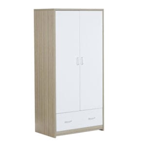 Babymore Luno and Veni Wardrobe - White Oak