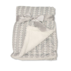 Grey Blanket with Zig Zag Pattern - Grey