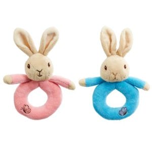 Peter Rabbit or Flopsy Bunny Plush Ring Rattles