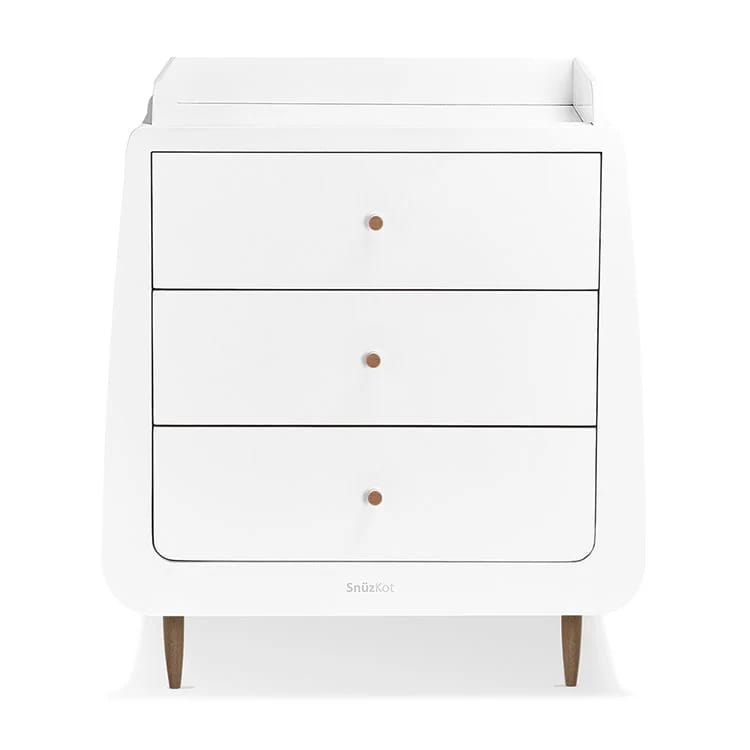 Snuzkot skandi changing unit white walnut