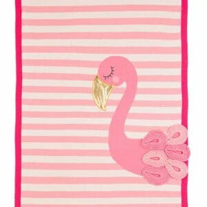 Bizzi Growin Flora Flamingo Picture Knitted Baby Blanket