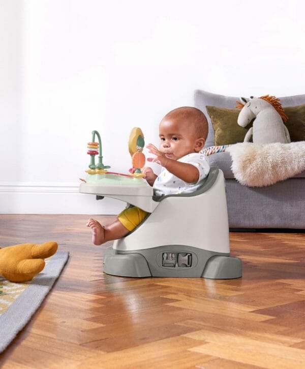 Bug 3 in 1 Floor & Booster Seat with Activity Tray – Pebble Grey3