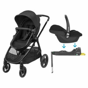 Maxi-Cosi Zelia Luxe and Cabriofix i-Size Bundle - Twillic Black
