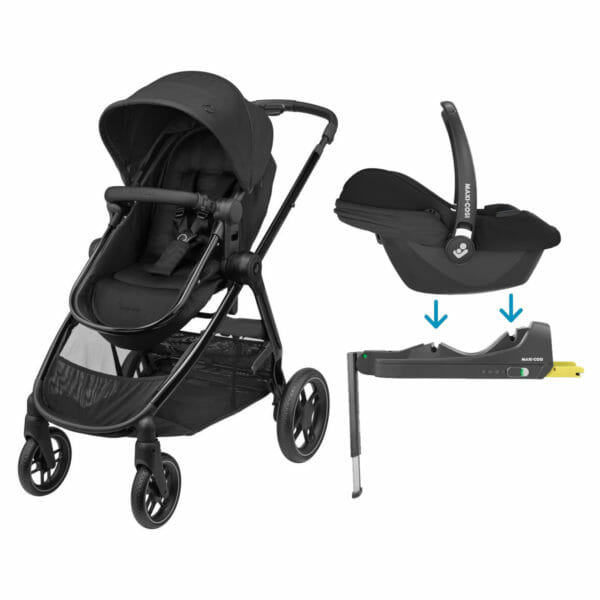 Maxi-Cosi Zelia Luxe and Cabriofix i-Size Bundle - Twillic Black
