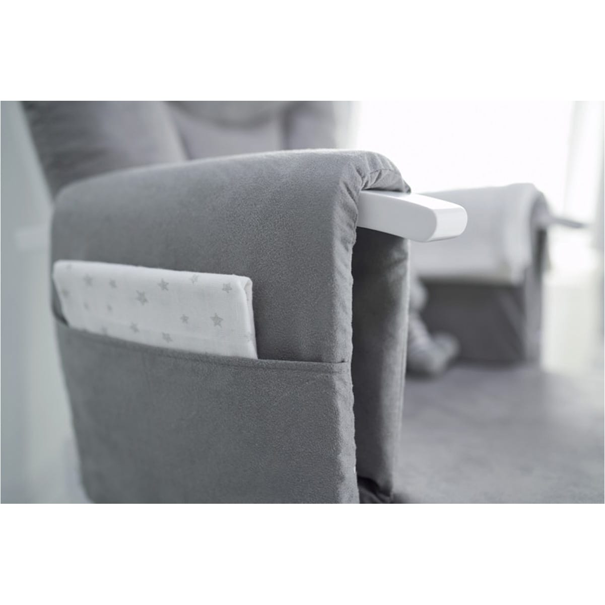 Obaby Reclining Glider Chair And Stool White Grey (5)