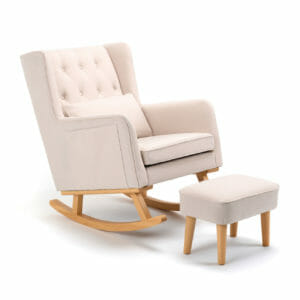 Babymore Lux Nursing Chair and Stool - Cream