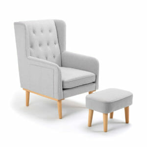Babymore Lux Nursing Chair and Stool - Grey