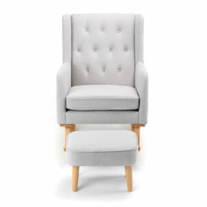 Babymore Lux Nursing Chair and Stool - Grey