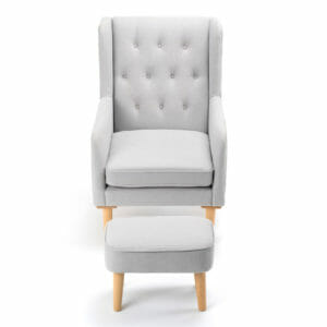 Babymore Lux Nursing Chair and Stool - Grey