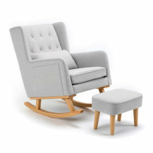 Babymore Lux Nursing Chair and Stool - Grey