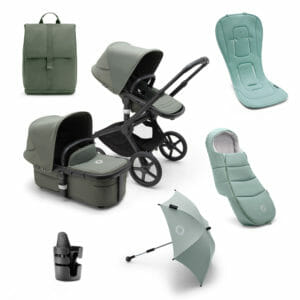 Bugaboo Fox 5 Complete Pushchair Bundle - BLACK/FOREST GREEN-FOREST GREEN