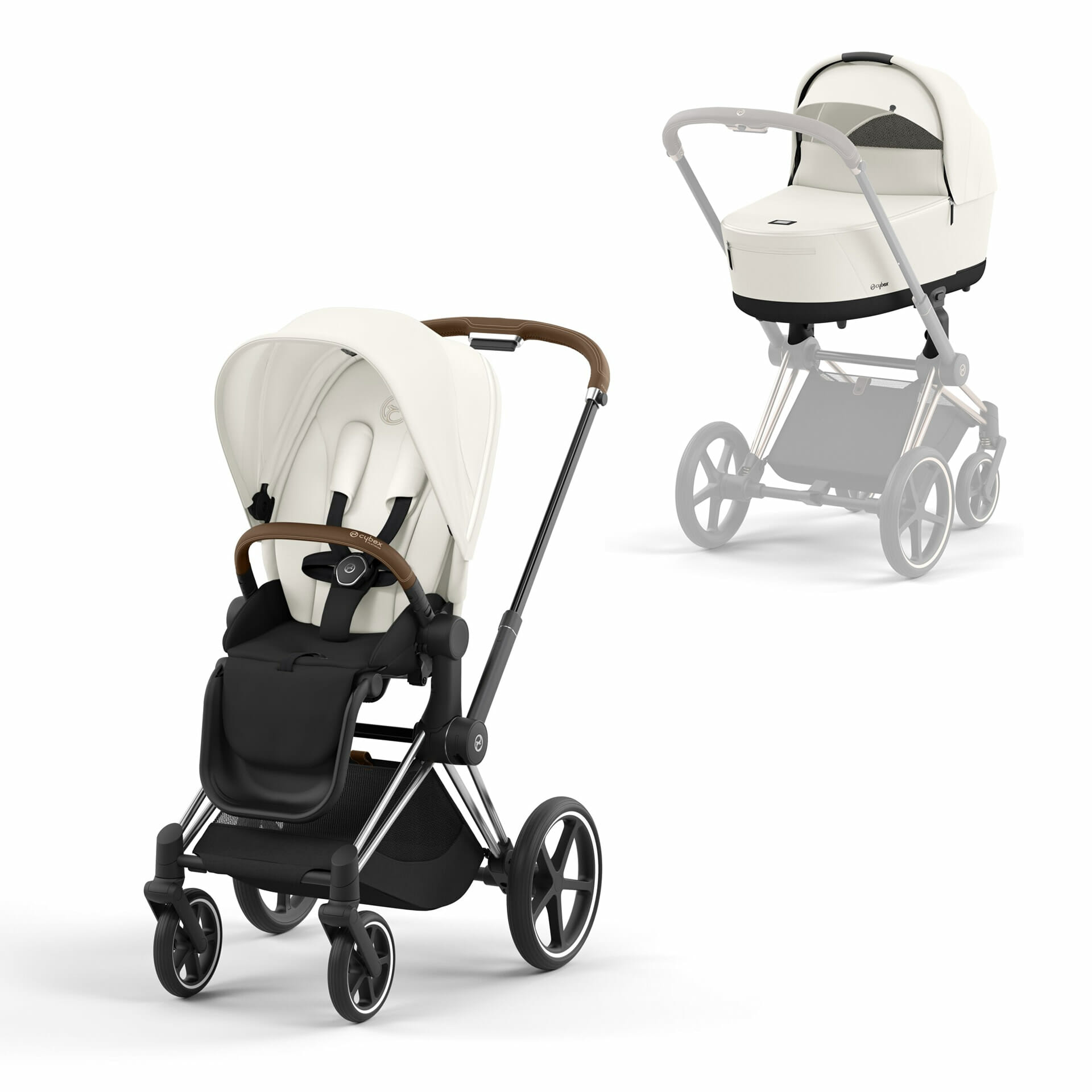 Cybex PRIAM 4 Stroller with Carrycot Off White