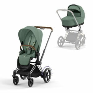 Cybex e-PRIAM 4 Stroller with Carrycot Leaf Green