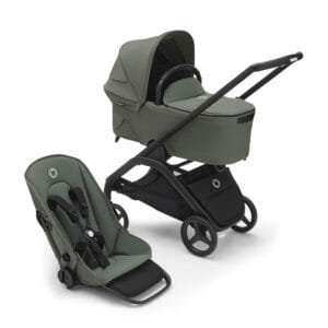Bugaboo Dragonfly Stroller and Carrycot - BLACK/FOREST GREEN-FOREST GREEN