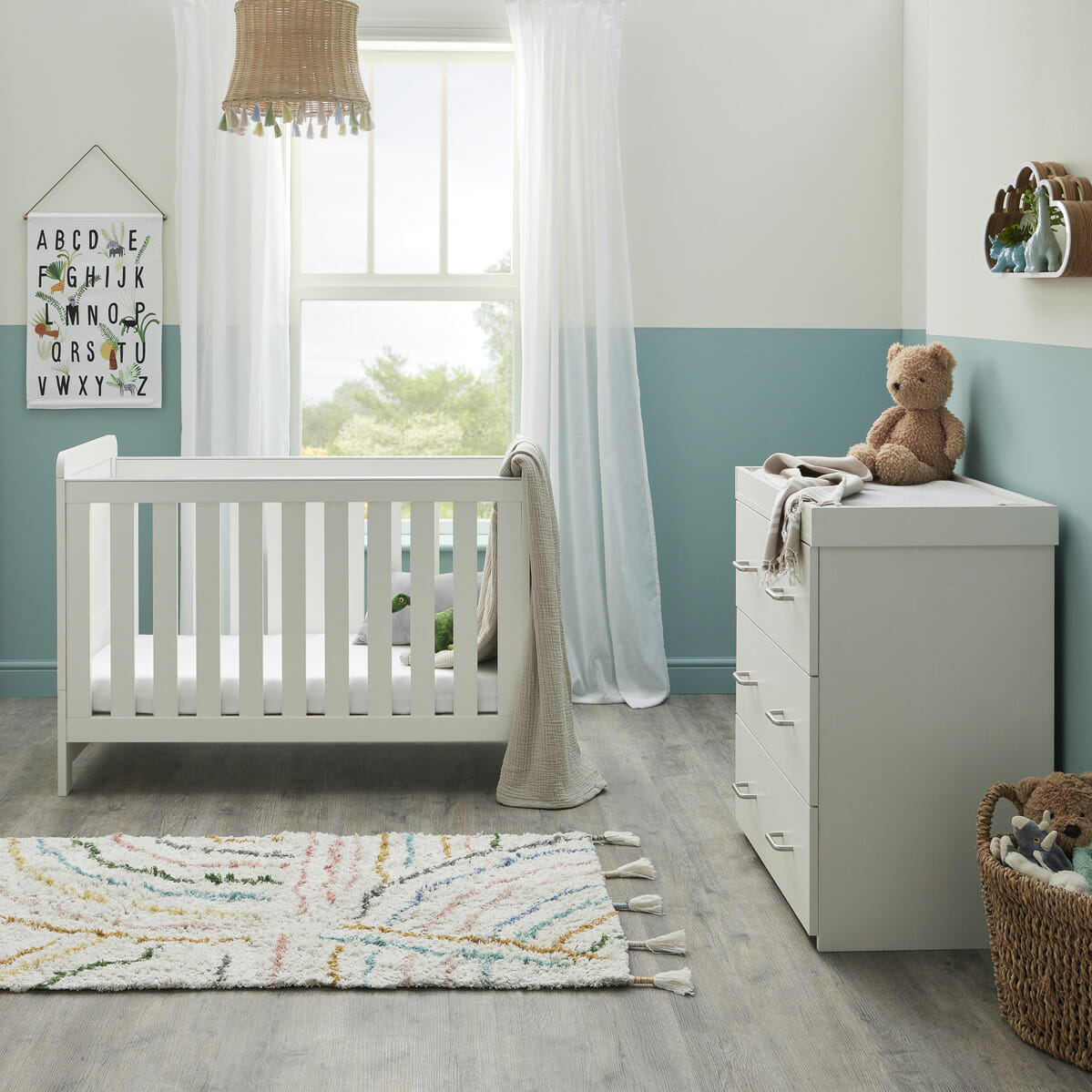 Caro Mini 2 Piece Room Set WHITE WASH
