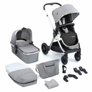 Babymore MeMore v2 Pram & Pushchair 11 Piece - Silver