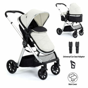 Babymore Mimi 2 in 1 Pram Pushchair - Silver