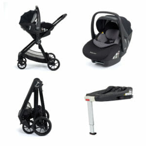 Mimi Travel System Pecan i Size Car Seat with ISOFIX Base BLACK