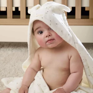 Mamas & Papas Welcome to the World Seedling Seed Hooded Towel - White