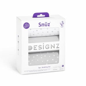Snuz 3pc Crib Bedding Set Grey Spots (3)
