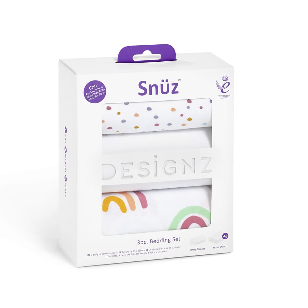 Snuz 3pc Crib Bedding Set Rainbow (2)