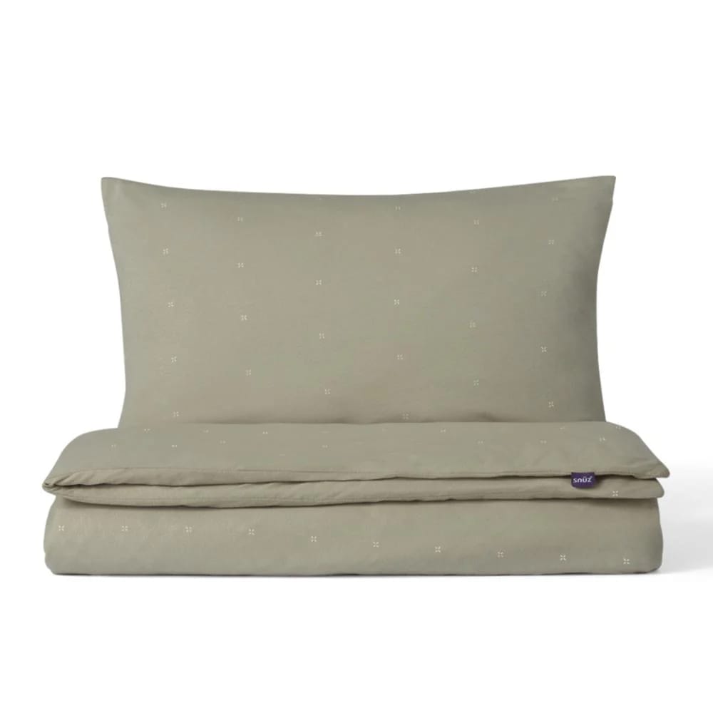 Snuz duvet cover and pillowcase set sage cross
