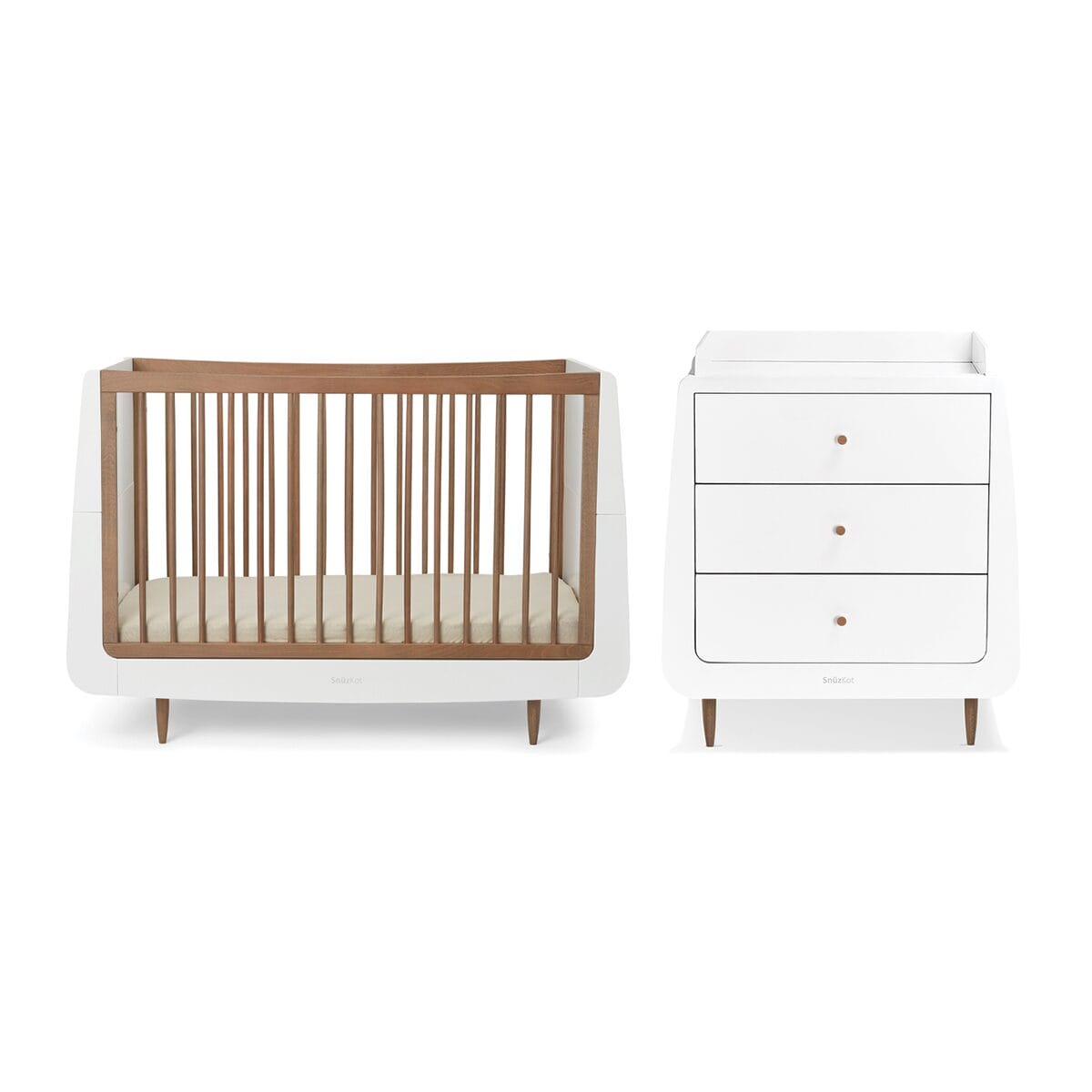 Snuzkot Skandi 2 Piece Nursery Furniture Set, The Natural Edit Walnut