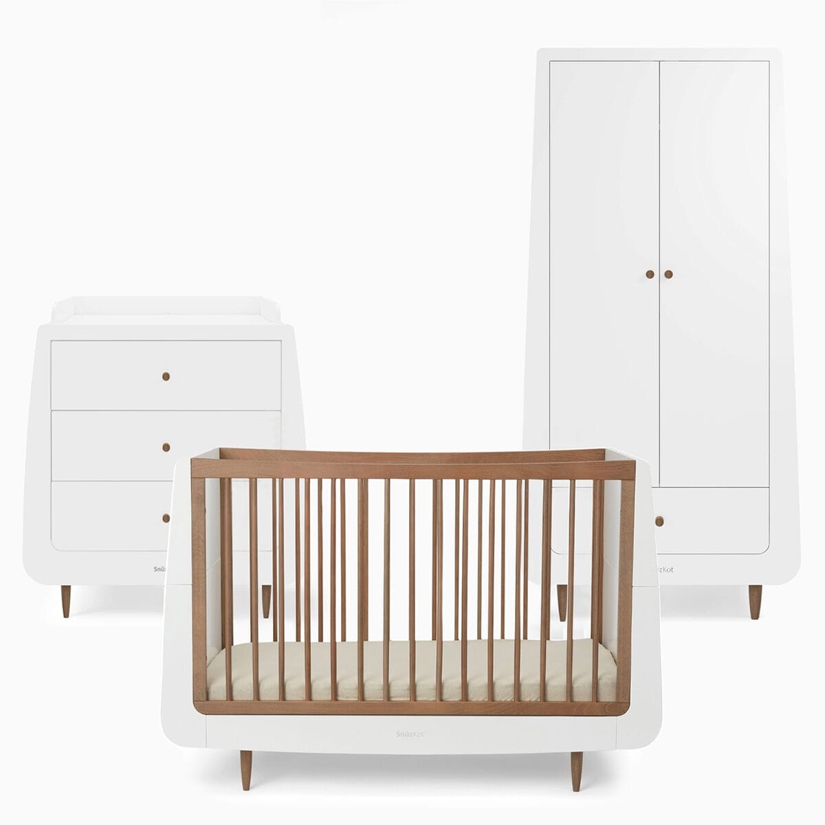Snuzkot Skandi 3 Piece Nursery Set The Natural Edit Walnut
