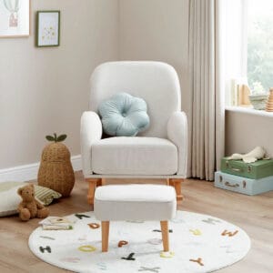 Babymore Freya Nursing Chair With Stool Cream (1)