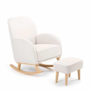 Babymore Freya Nursing Chair With Stool Cream