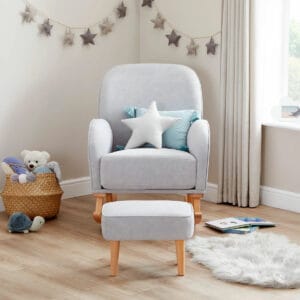 Babymore Freya Nursing Chair With Stool Grey (1)