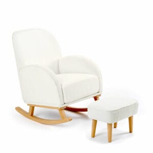 Babymore Freya Nursing Chair With Stool Off White Boucle