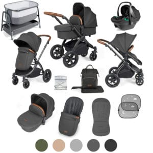 Ickle Bubba Stomp Luxe 2-in-1 Pushchair with Stratus Car Seat and FREE Bedside Crib