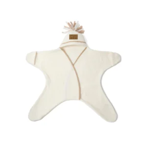 Clair De Lune Star Fleece Wrap Blanket Cream 1 600x