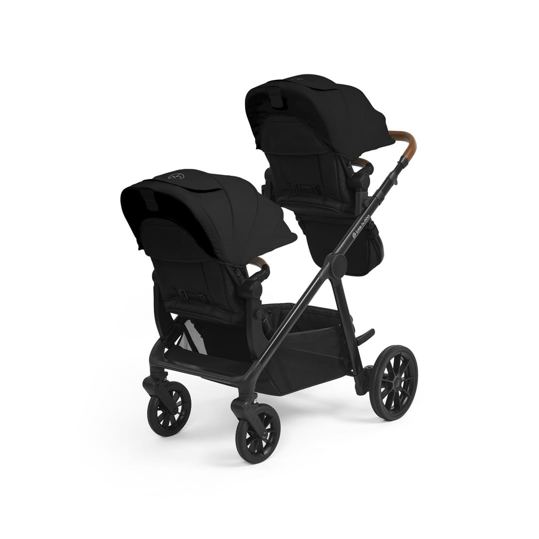 Ickle Bubba Virgo 2 In 1 Pushchair Twin Package Black Black Tan (1)