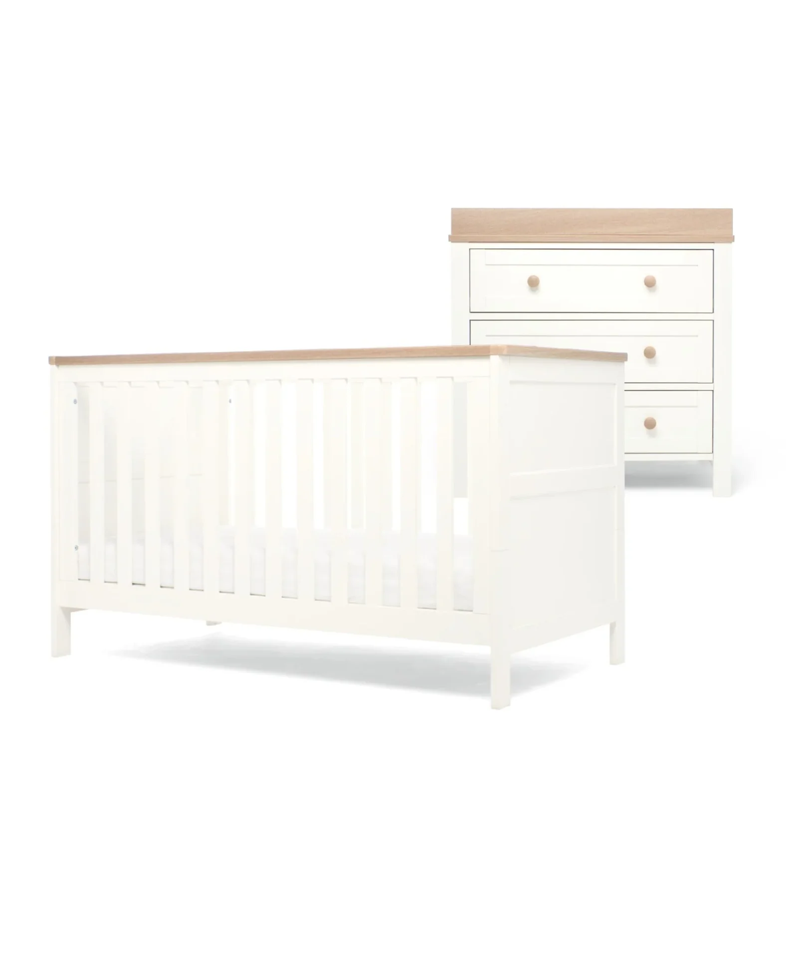 Mamas Papas Furniture Sets Wedmore 2 Piece Cotbed Set With Nursery Dresser Changer White Natural 33105191305381 1024x1024@2x